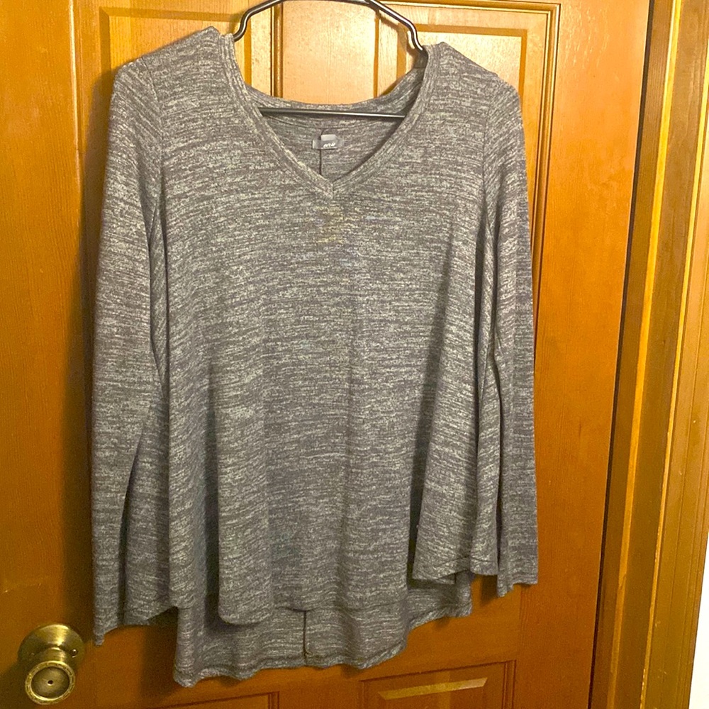 Aerie Gray V neck long sleeve